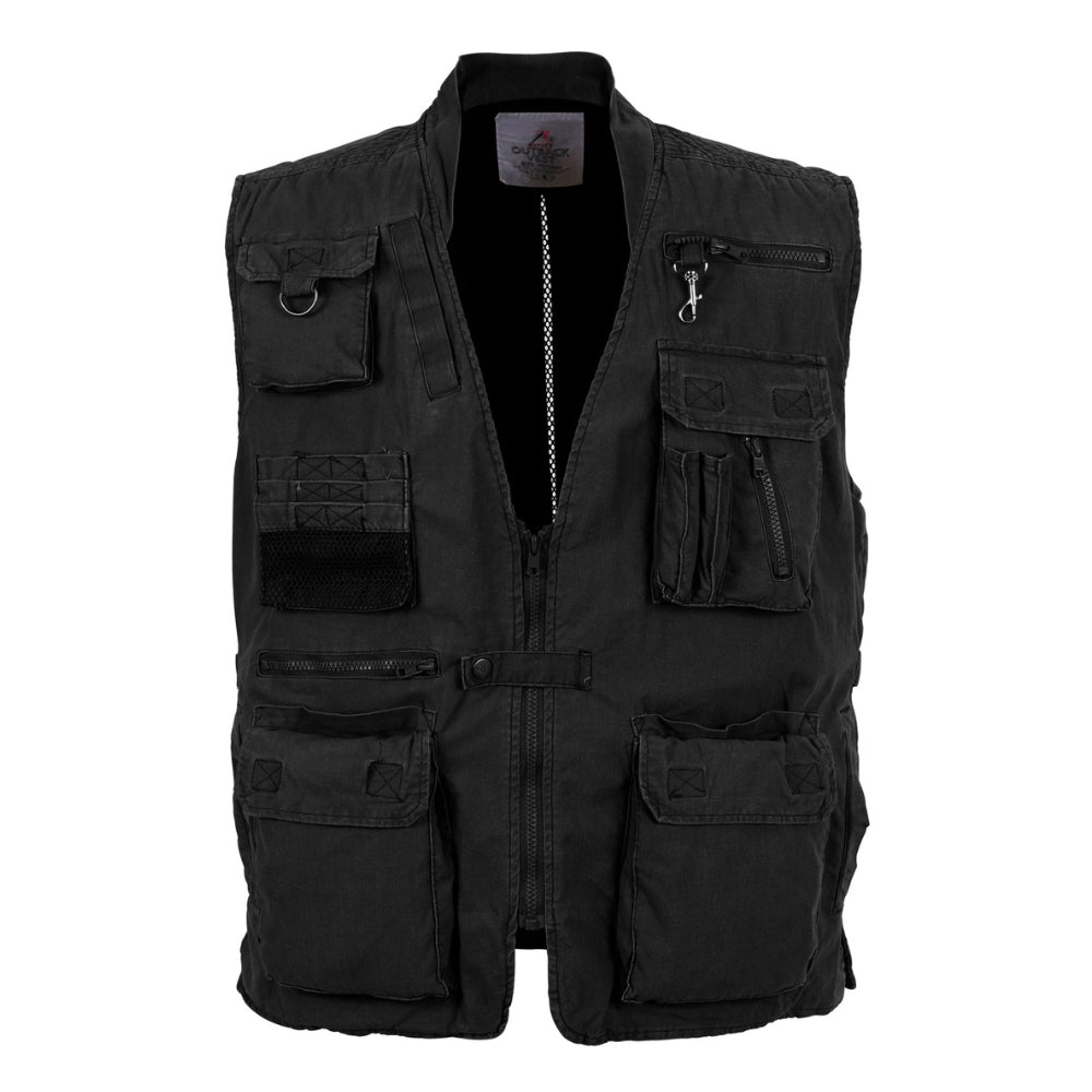 Rothco Deluxe Safari Outback Vest (Black) | All Security Equipment - 1