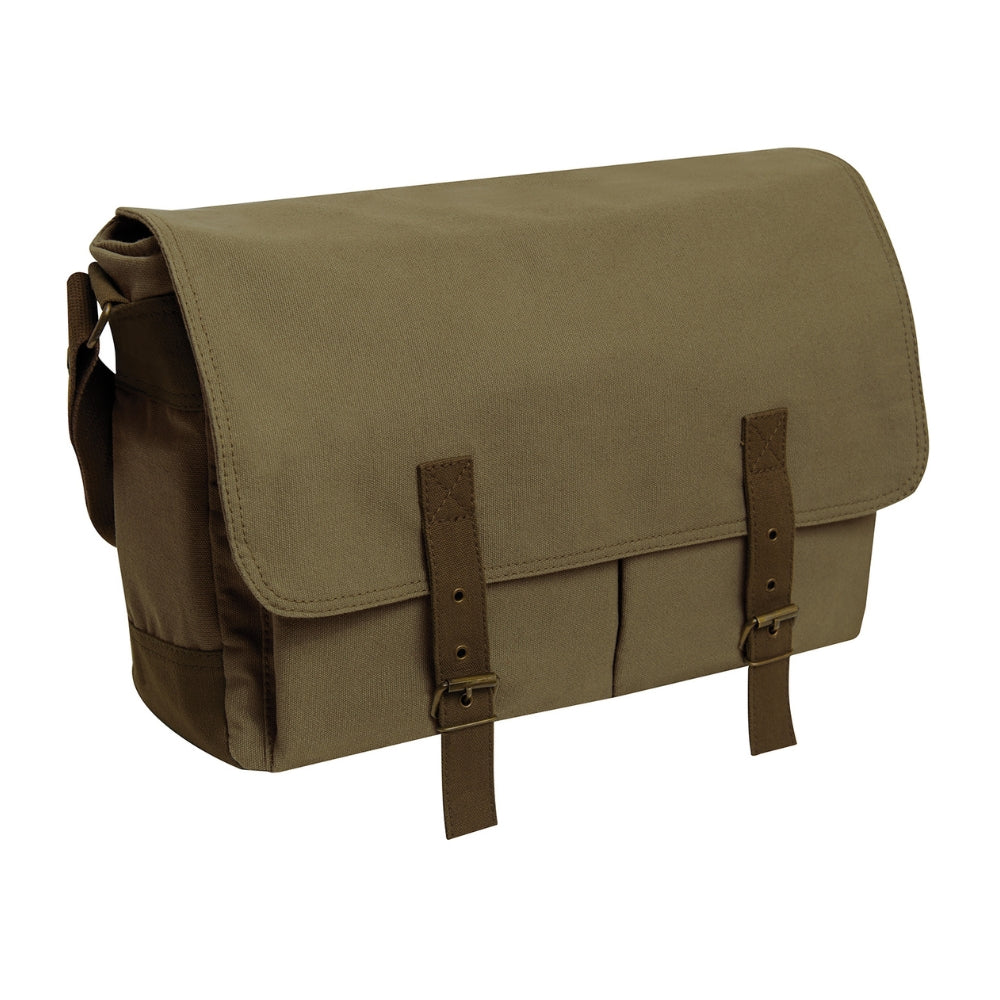 Rothco Deluxe Vintage Canvas Messenger Bag - Olive Drab 613902027596 - 1