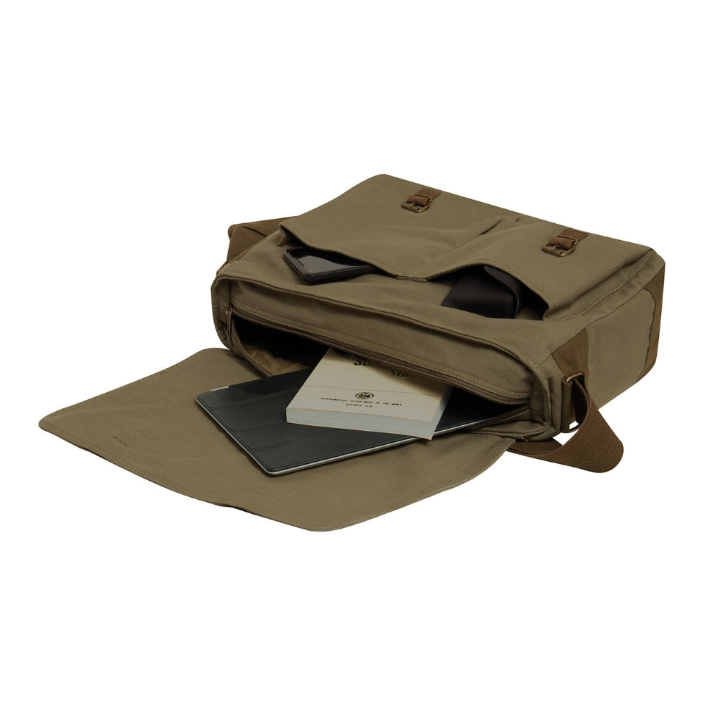 Rothco Deluxe Vintage Canvas Messenger Bag - Olive Drab 613902027596 - 3