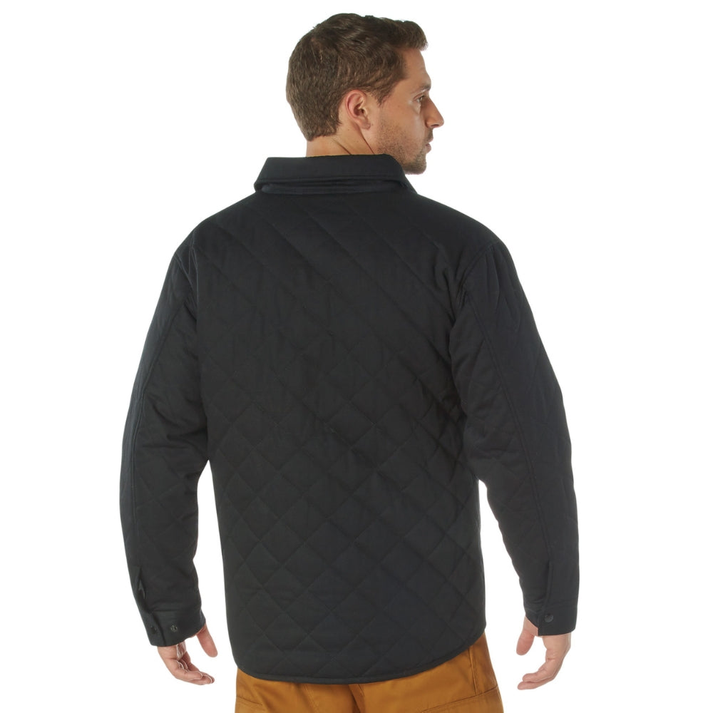 Rothco Diamond Quilted Cotton Jacket (Black) | All Security Equipment - 2