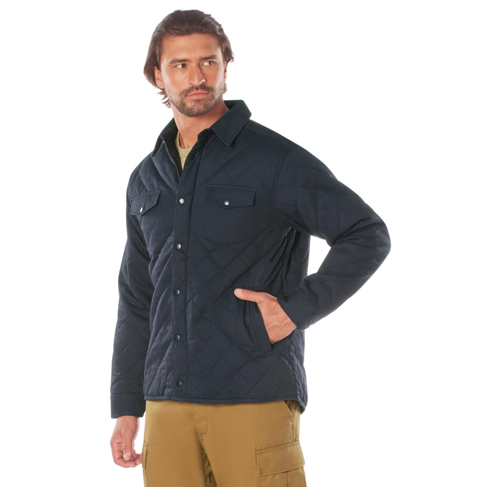 Rothco Diamond Quilted Cotton Jacket (Midnight Navy Blue) - 1