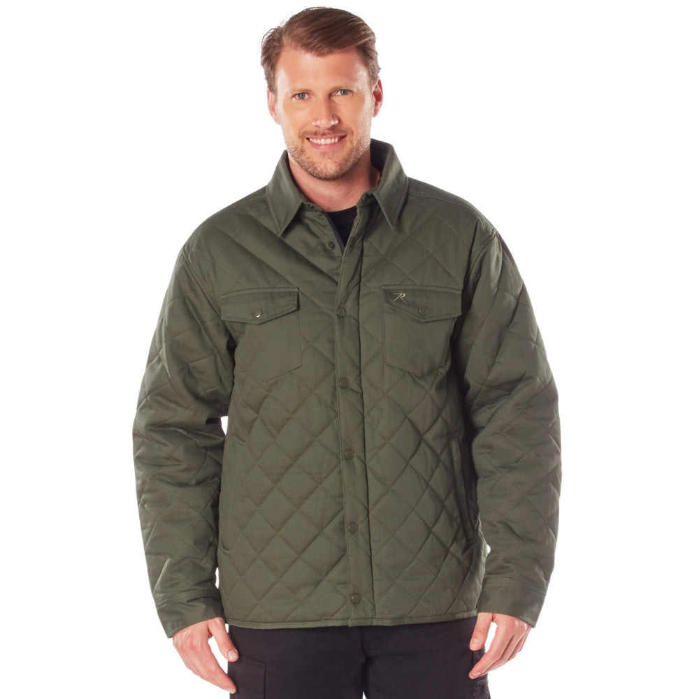 Rothco Diamond Quilted Cotton Jacket (Olive Drab) - 1