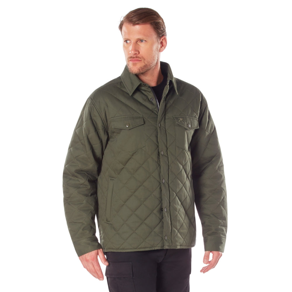 Rothco Diamond Quilted Cotton Jacket (Olive Drab) - 2