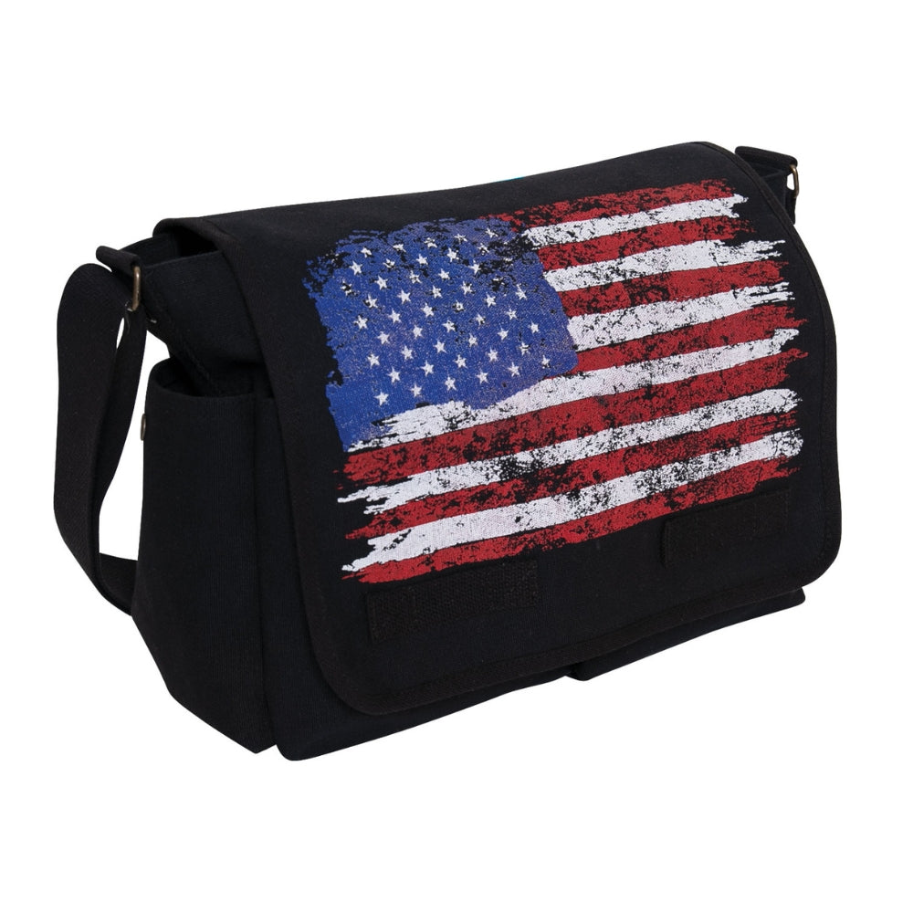 Rothco Distressed U.S. Flag Canvas Messenger Bag 613902054189 - 1