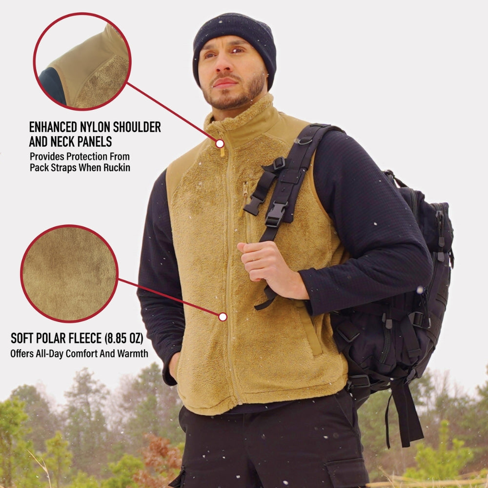 Rothco E.C.W.C.S. Fleece Vest (Coyote Brown) | All Security Equipment - 6