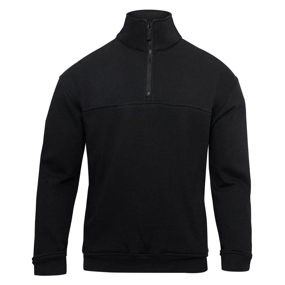 Rothco Firefighter / EMS Quarter Zip Job Shirt (Black) - 1