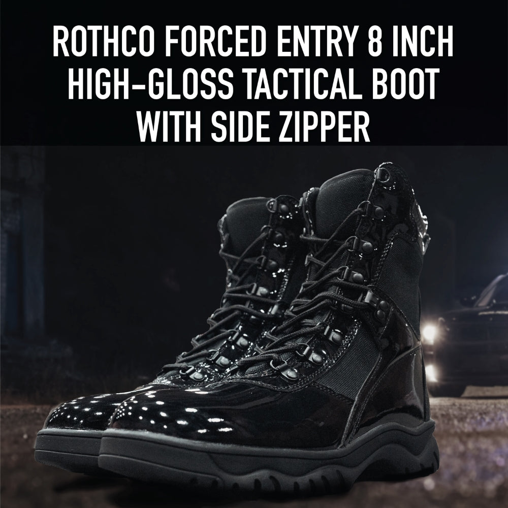 Rothco Forced Entry High-Gloss Tactical Boot with Side Zipper - 8 Inch - 7