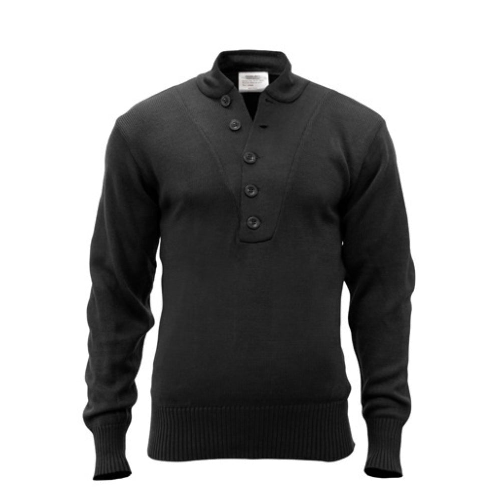 Rothco G.I. Style 5-Button Sweater (Black) | All Security Equipment