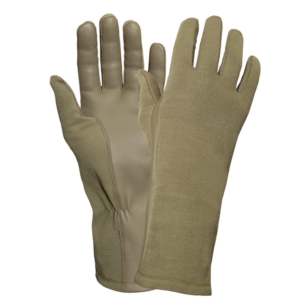 Rothco G.I. Type Flame & Heat Resistant Flight Gloves (AR 670-1 Coyote Brown) - 1
