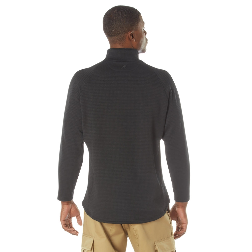 Rothco Grid Fleece Pullover (Black) | All Security Equipment - 3
