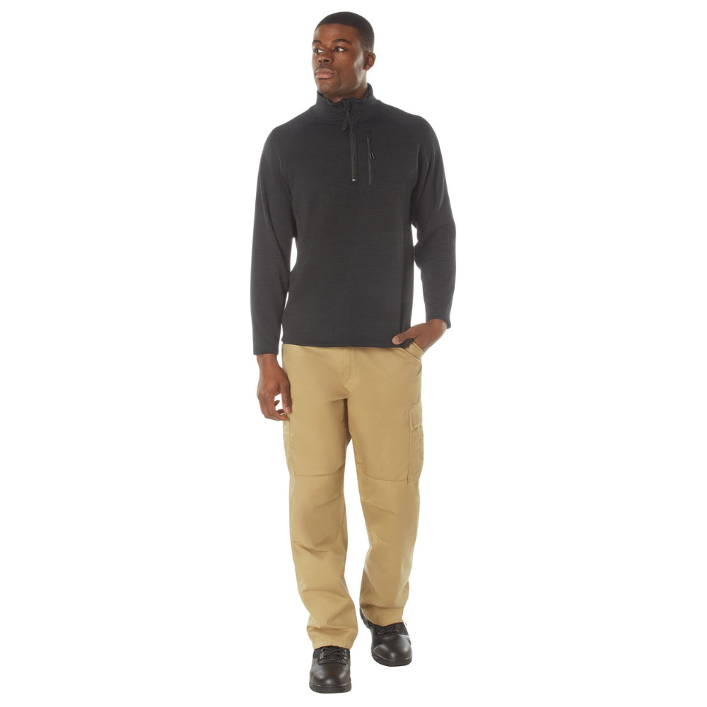 Rothco Grid Fleece Pullover (Black) | All Security Equipment - 4