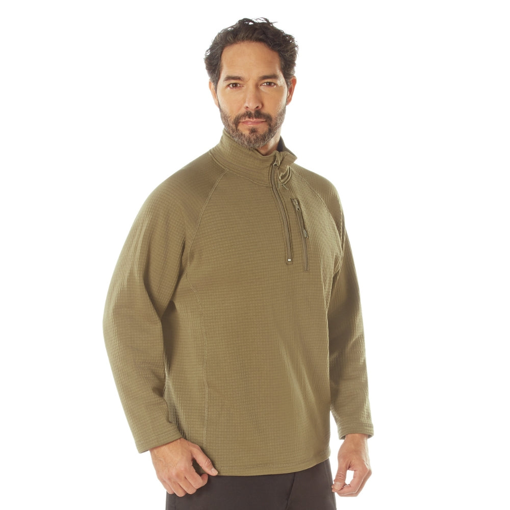 Rothco Grid Fleece Pullover (Coyote Brown) | All Security Equipment - 2
