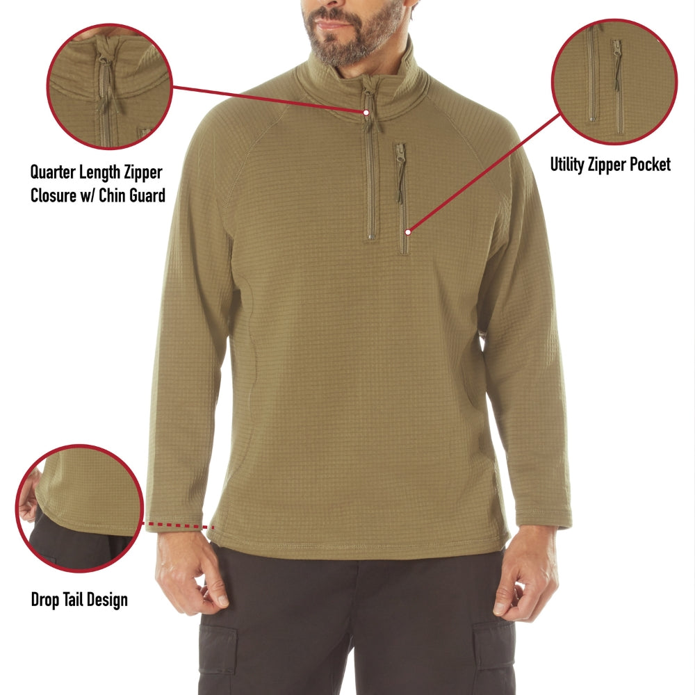 Rothco Grid Fleece Pullover (Coyote Brown) | All Security Equipment - 5