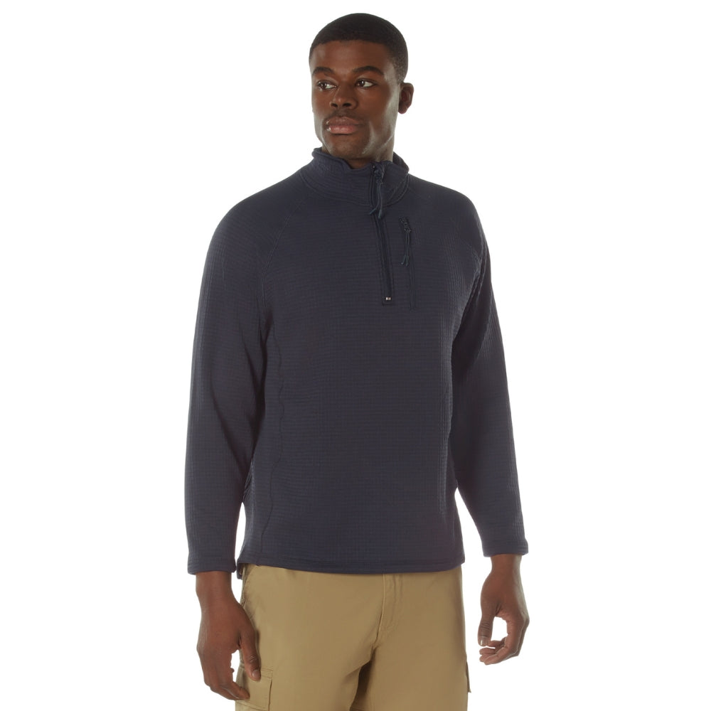 Rothco Grid Fleece Pullover (Midnight Navy Blue) - 1