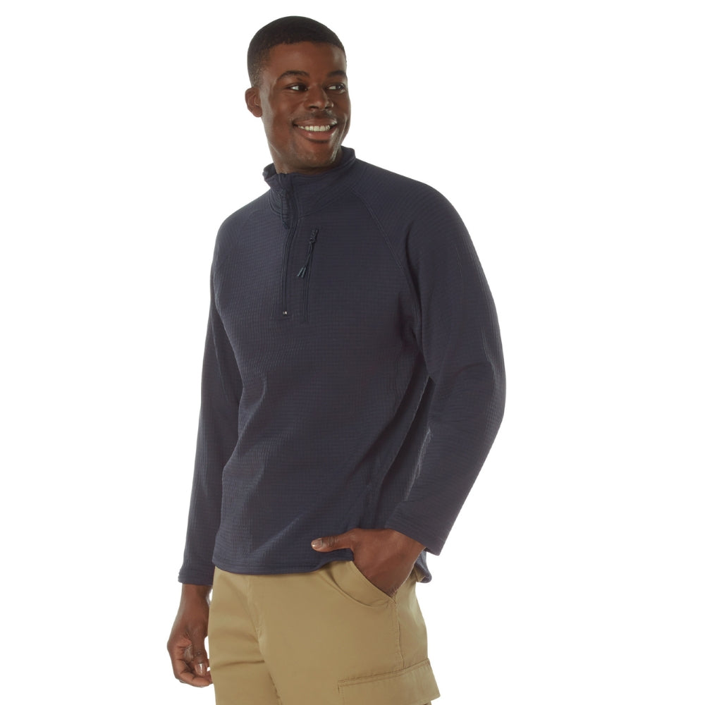 Rothco Grid Fleece Pullover (Midnight Navy Blue) - 2