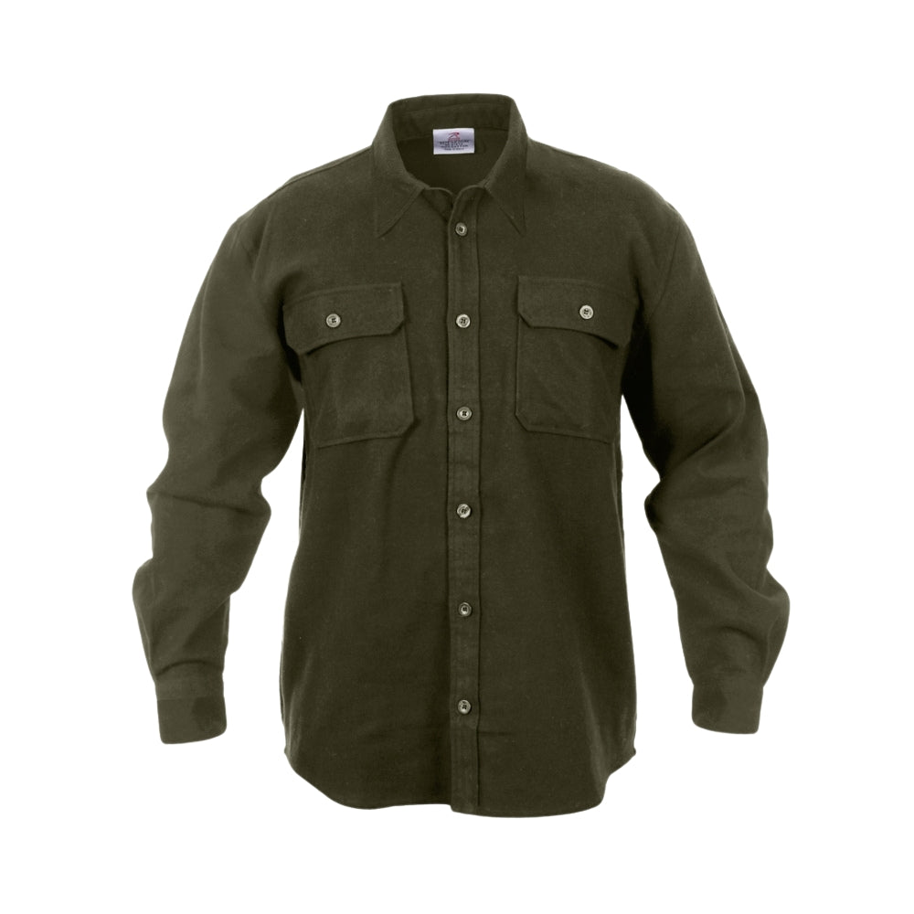 Rothco Heavy Weight Solid Flannel Shirt (Olive Drab)