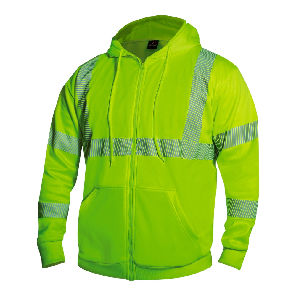 Rothco Hi-Vis Performance Zipper Sweatshirt - Safety Green - 1