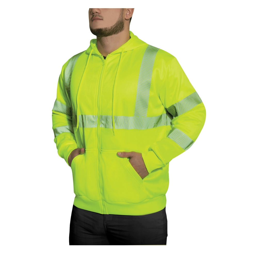Rothco Hi-Vis Performance Zipper Sweatshirt - Safety Green - 3