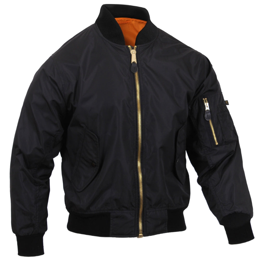 Rothco Lightweight MA-1 Flight Jacket (Black) | All Security Equipment - 1