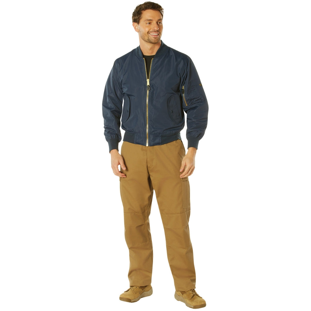 Rothco Lightweight MA-1 Flight Jacket (Navy Blue) - 4