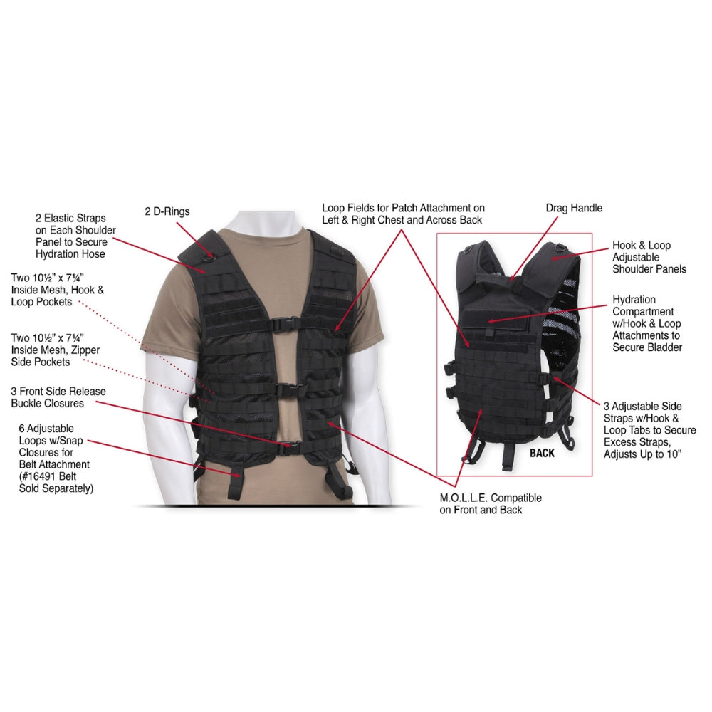 Rothco Lightweight MOLLE Utility Vest 613902172067 - 5