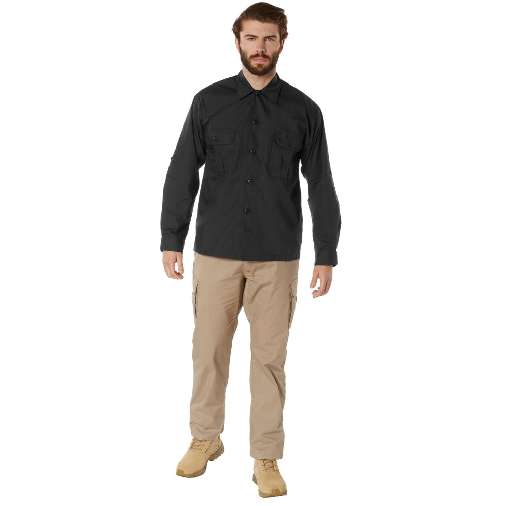 Rothco Lightweight Tactical Shirt (Black) | All Security Equipment - 5