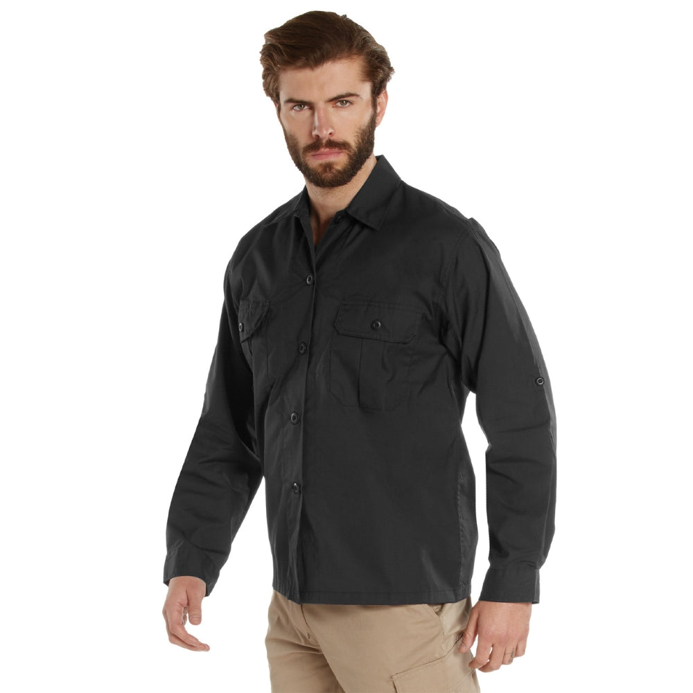 Rothco Lightweight Tactical Shirt (Black) | All Security Equipment - 6