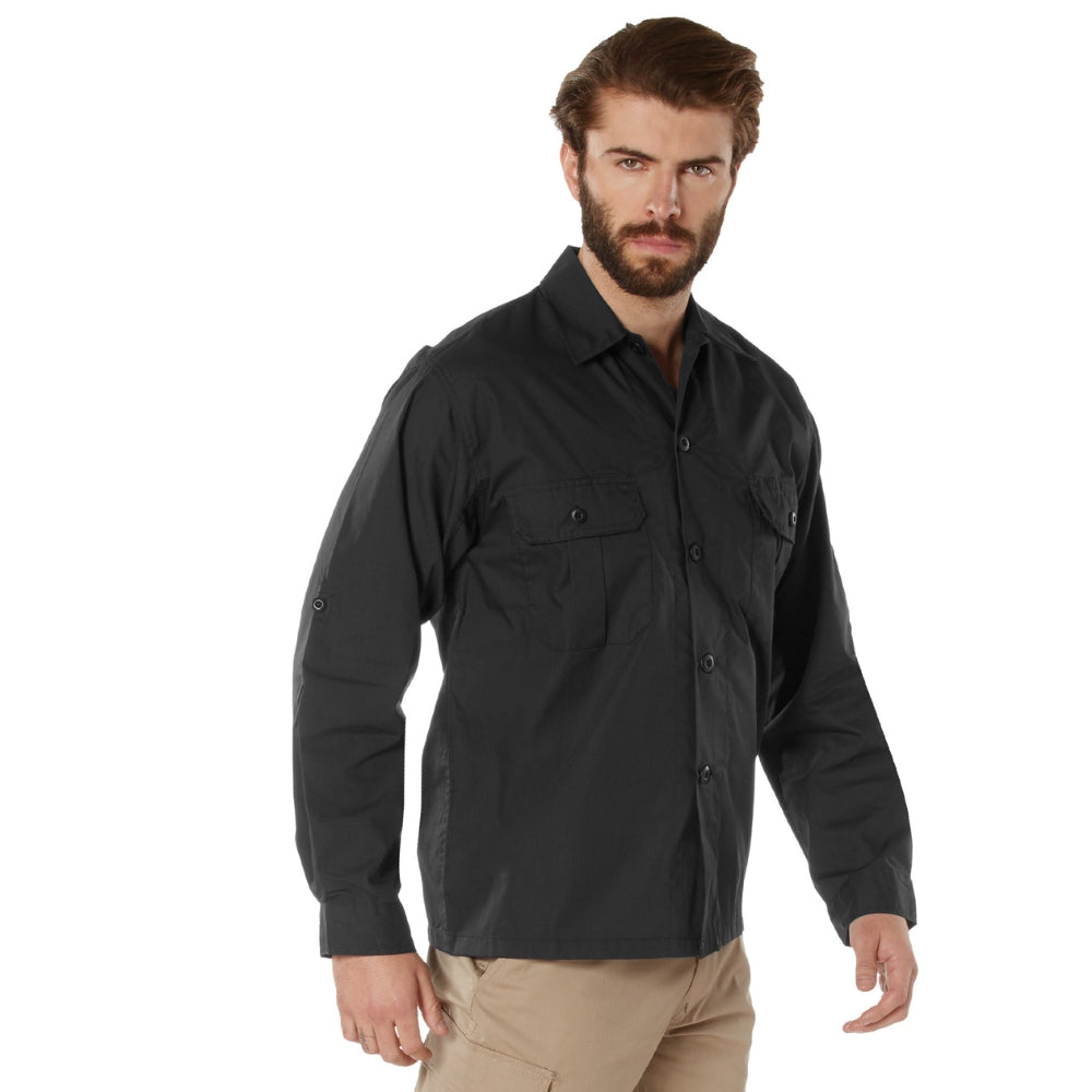 Rothco Lightweight Tactical Shirt (Black) | All Security Equipment - 7