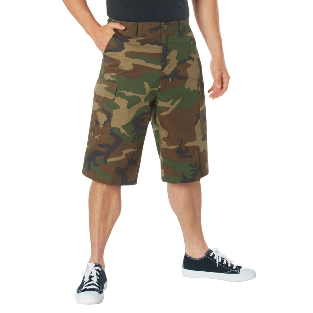 Rothco Long Length Camo BDU Shorts (Woodland Camo) - 1