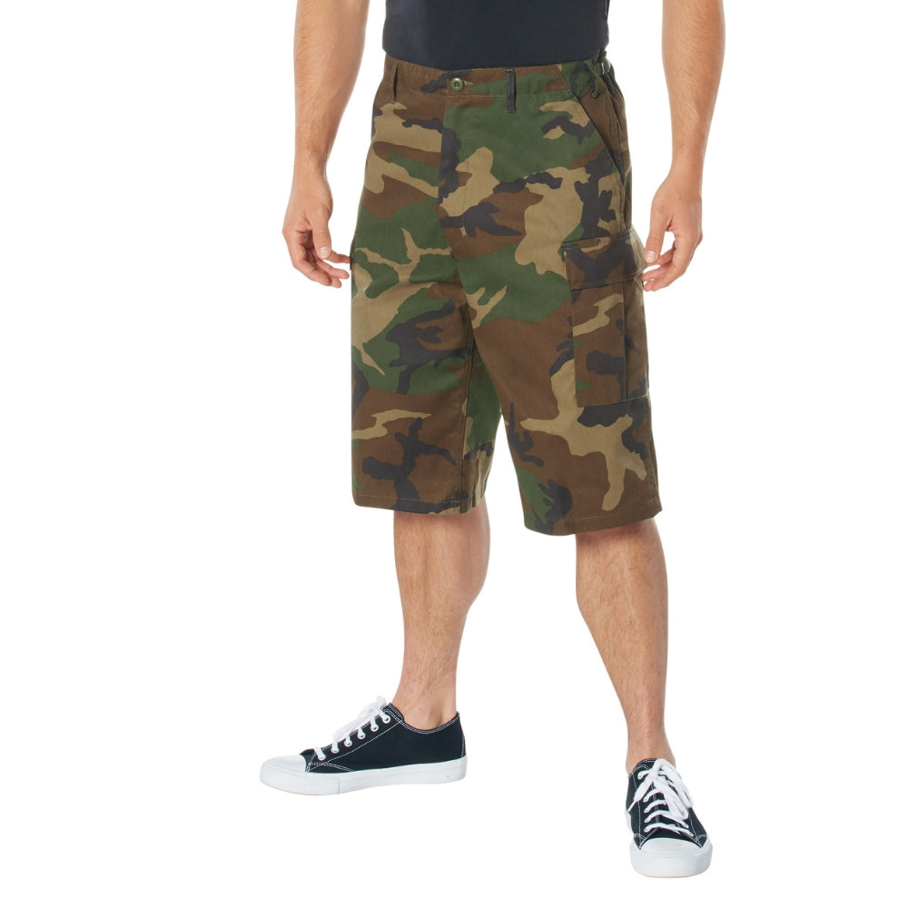 Rothco Long Length Camo BDU Shorts (Woodland Camo) - 2