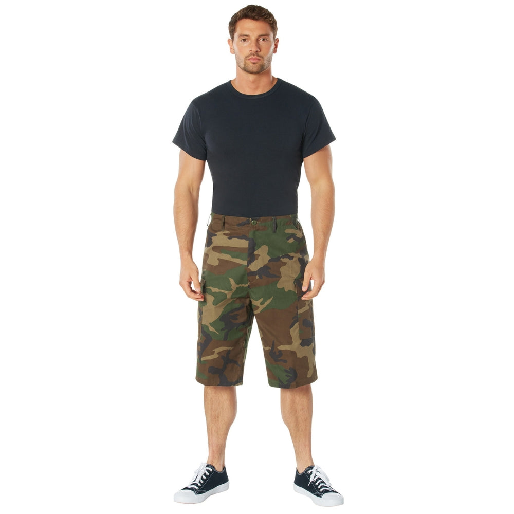 Rothco Long Length Camo BDU Shorts (Woodland Camo)