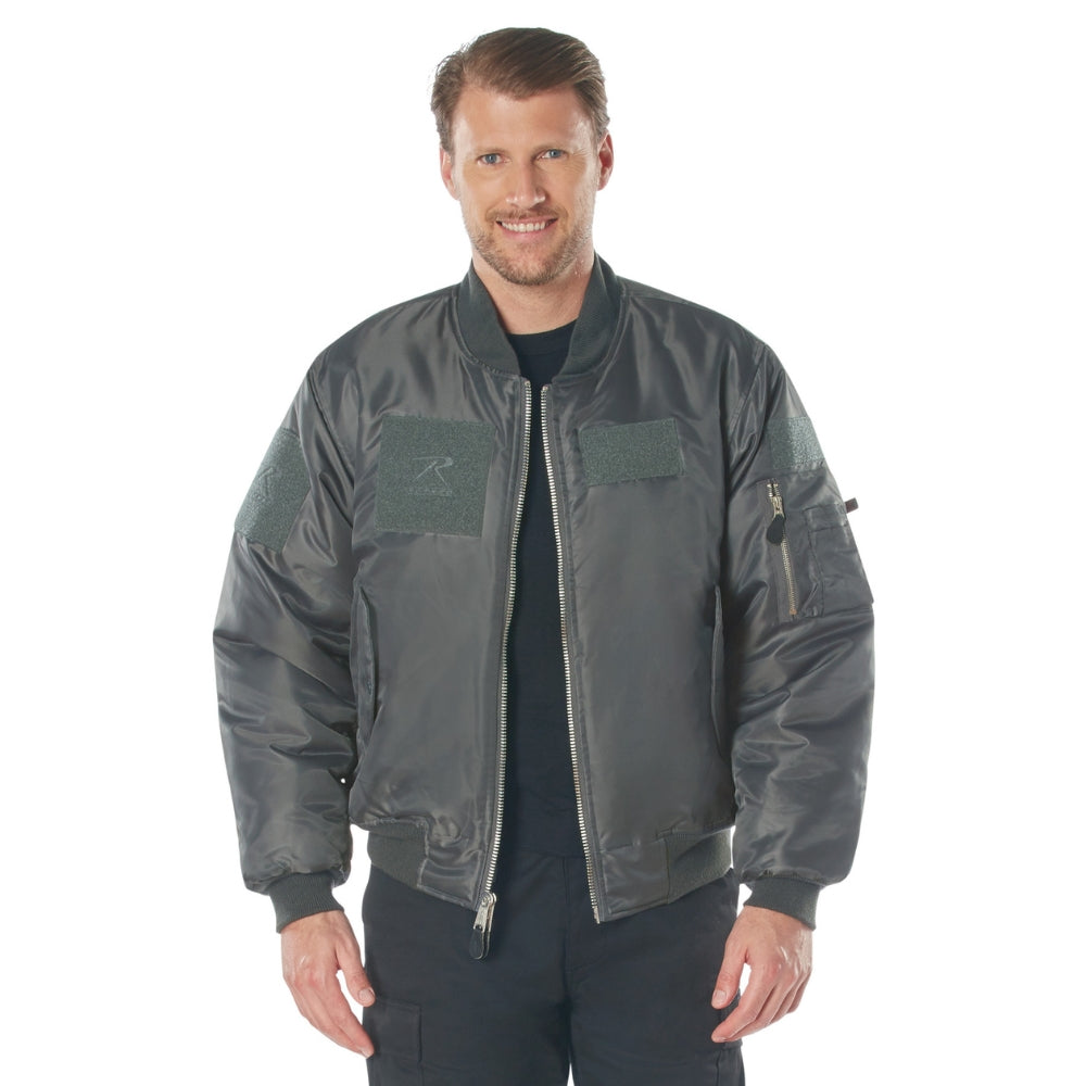 Rothco MA-1 Flight Jacket with Patches (Gunmetal Grey)