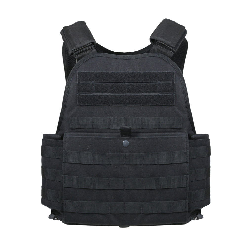 Rothco MOLLE Plate Carrier Vest (Black) | All Security Equipment