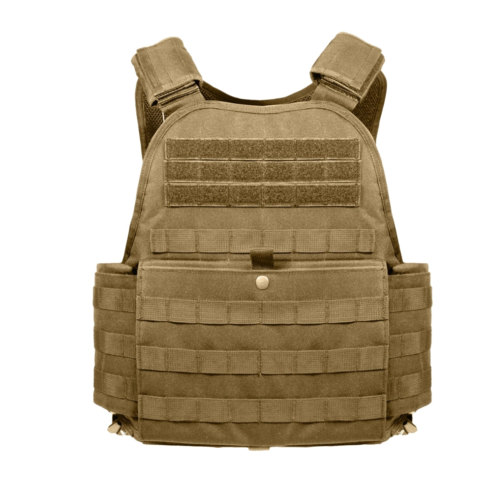 Rothco MOLLE Plate Carrier Vest (Coyote Brown) | All Security Equipment