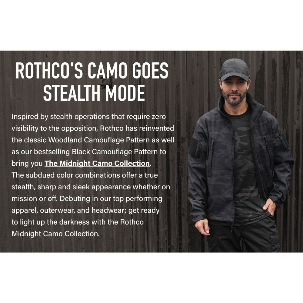 Rothco Midnight Camo Special Ops Soft Shell Jackets (Midnight Black Camo) - 9
