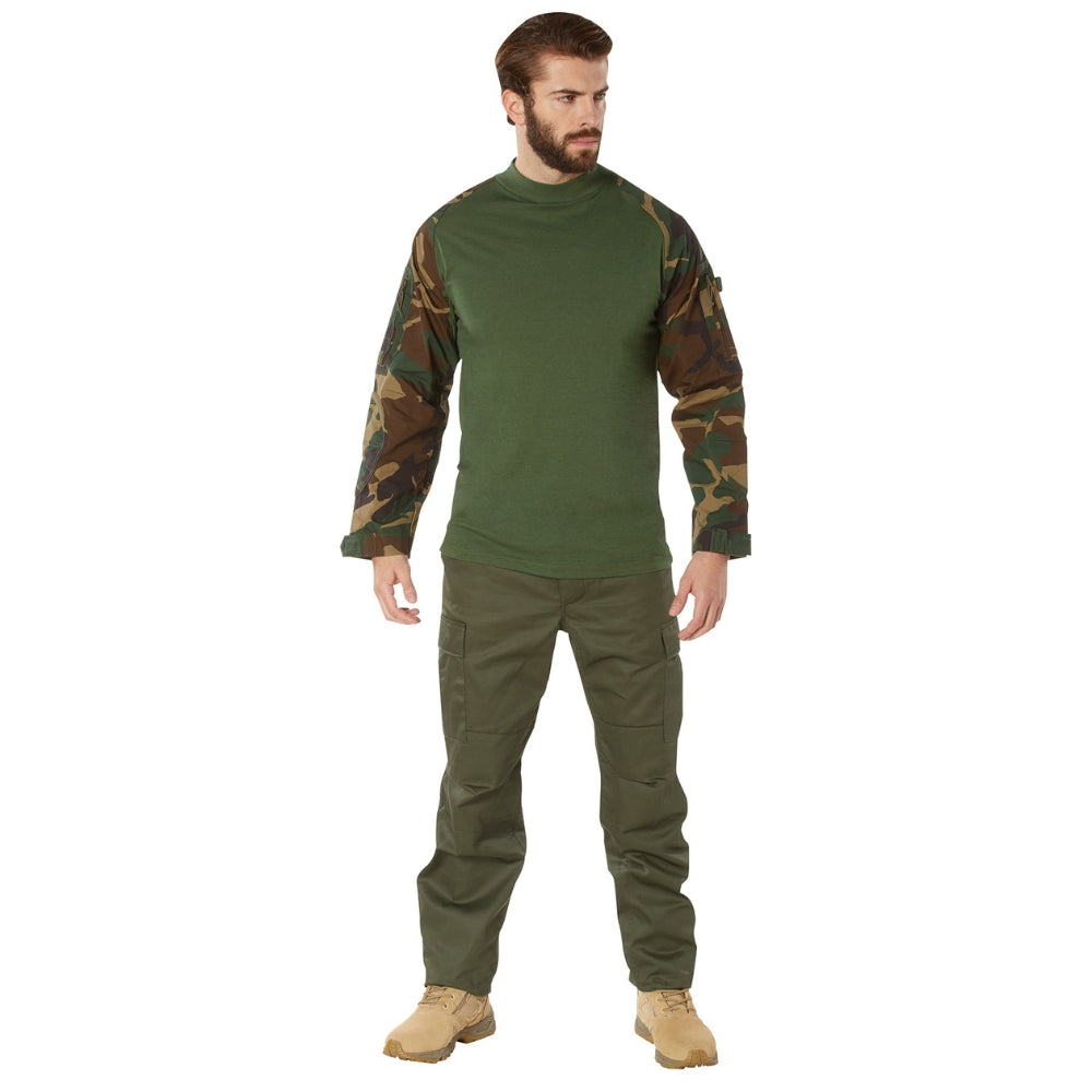 Rothco Military NYCO FR Fire Retardant Combat Shirt (Woodland Camo)