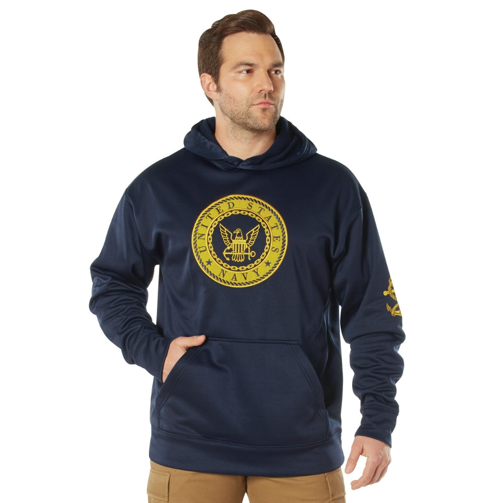 Rothco Navy Emblem Pullover Hooded Sweatshirt | All Security Equipment - 1