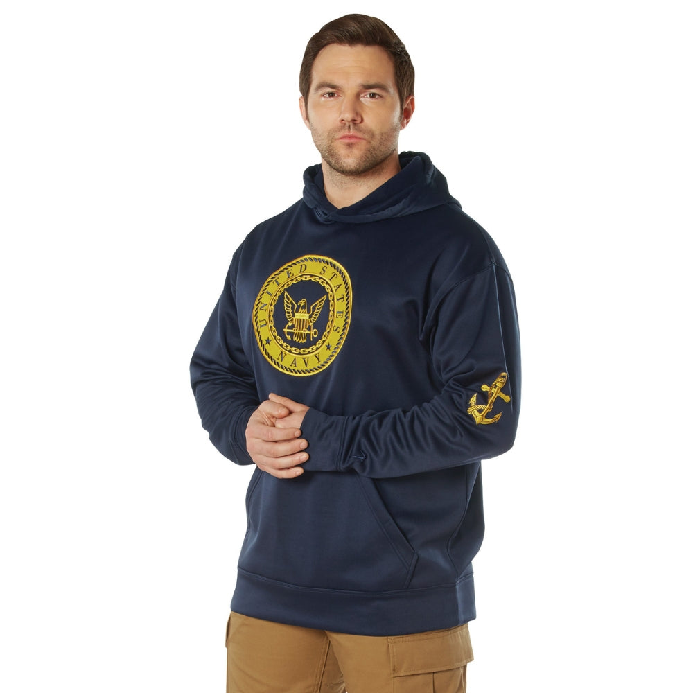 Rothco Navy Emblem Pullover Hooded Sweatshirt | All Security Equipment - 2