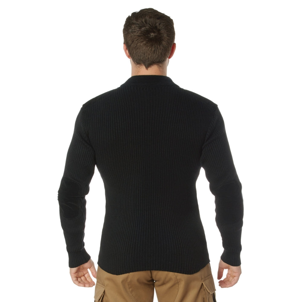 Rothco Quarter Zip Acrylic Commando Sweater (Black) - 3