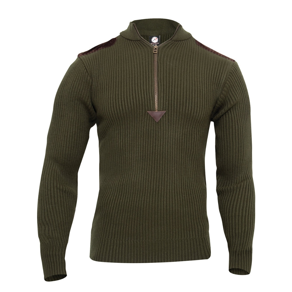 Rothco Quarter Zip Acrylic Commando Sweater (Olive Drab)