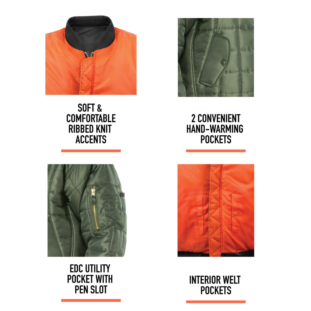 Rothco All Green) Quilted Security Equipment Jacket | MA-1 Flight (Sage
