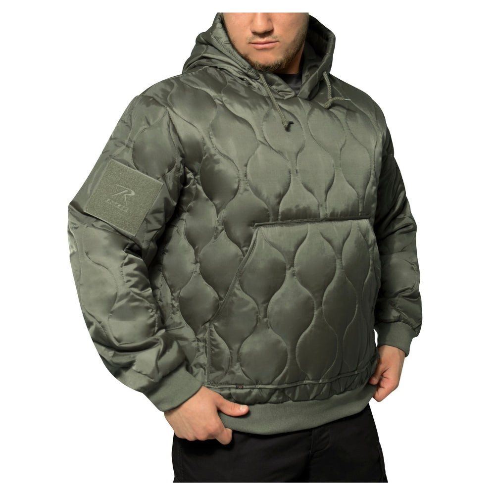 Rothco Quilted Woobie Hooded Sweatshirt (Olive Drab) - 2