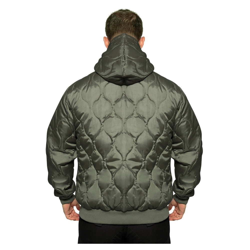 Rothco Quilted Woobie Hooded Sweatshirt (Olive Drab) - 4