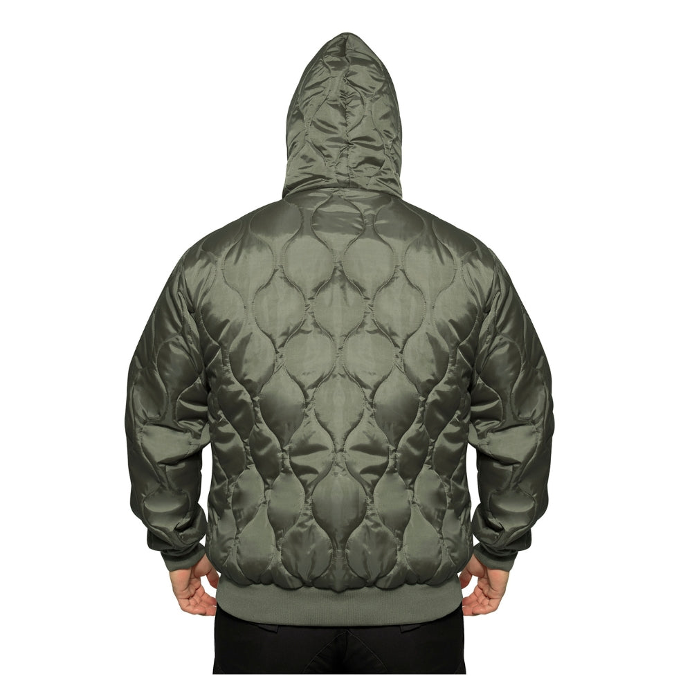 Rothco Quilted Woobie Hooded Sweatshirt (Olive Drab) - 5