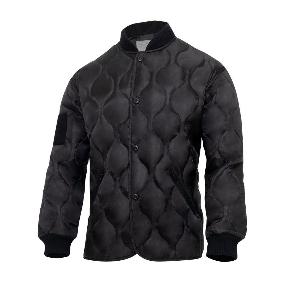 Rothco Quilted Woobie Jacket (Black) | All Security Equipment - 1