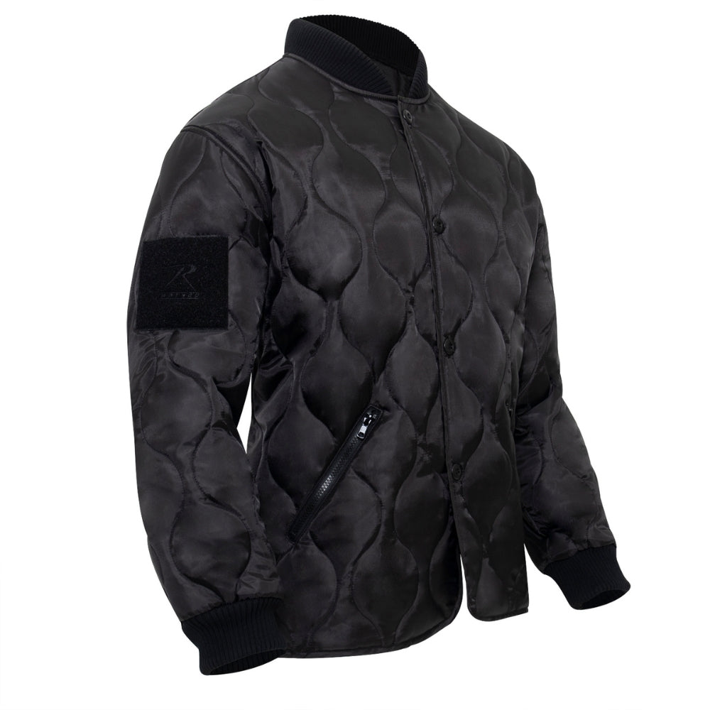 Rothco Quilted Woobie Jacket (Black) | All Security Equipment - 2