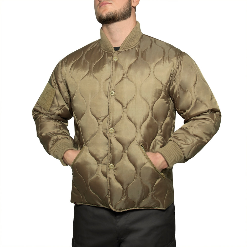 Rothco Quilted Woobie Jacket (Coyote Brown) | All Security Equipment - 3