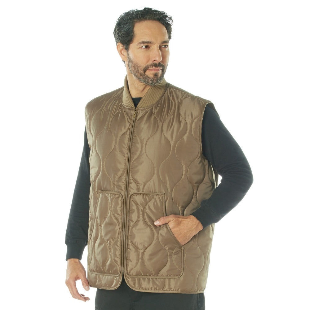 Rothco Quilted Woobie Vest (Coyote Brown) | All Security Equipment - 2