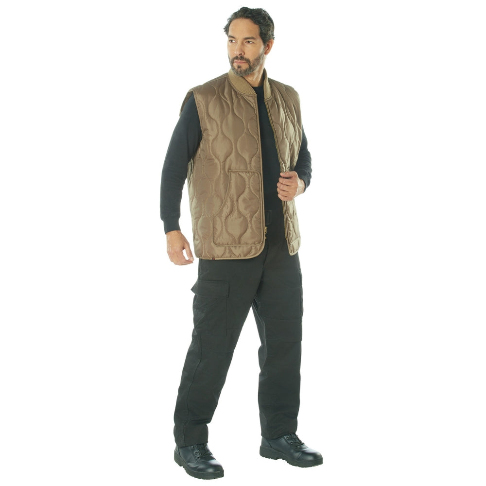 Rothco Quilted Woobie Vest (Coyote Brown) | All Security Equipment - 4