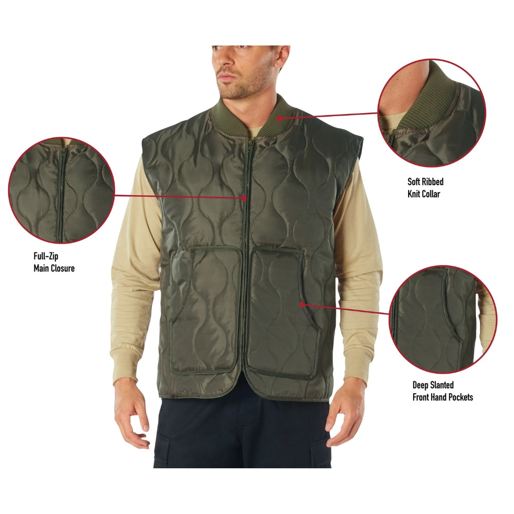 Rothco Quilted Woobie Vest (Coyote Brown) | All Security Equipment - 5